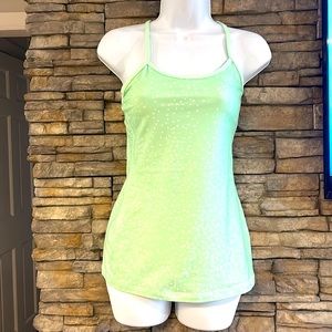 Lululemon Tank Top 4 Mint Green White Polka Dot Built In Bra